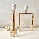Pair of Lucite and gilded table lamps, Italy 1970.