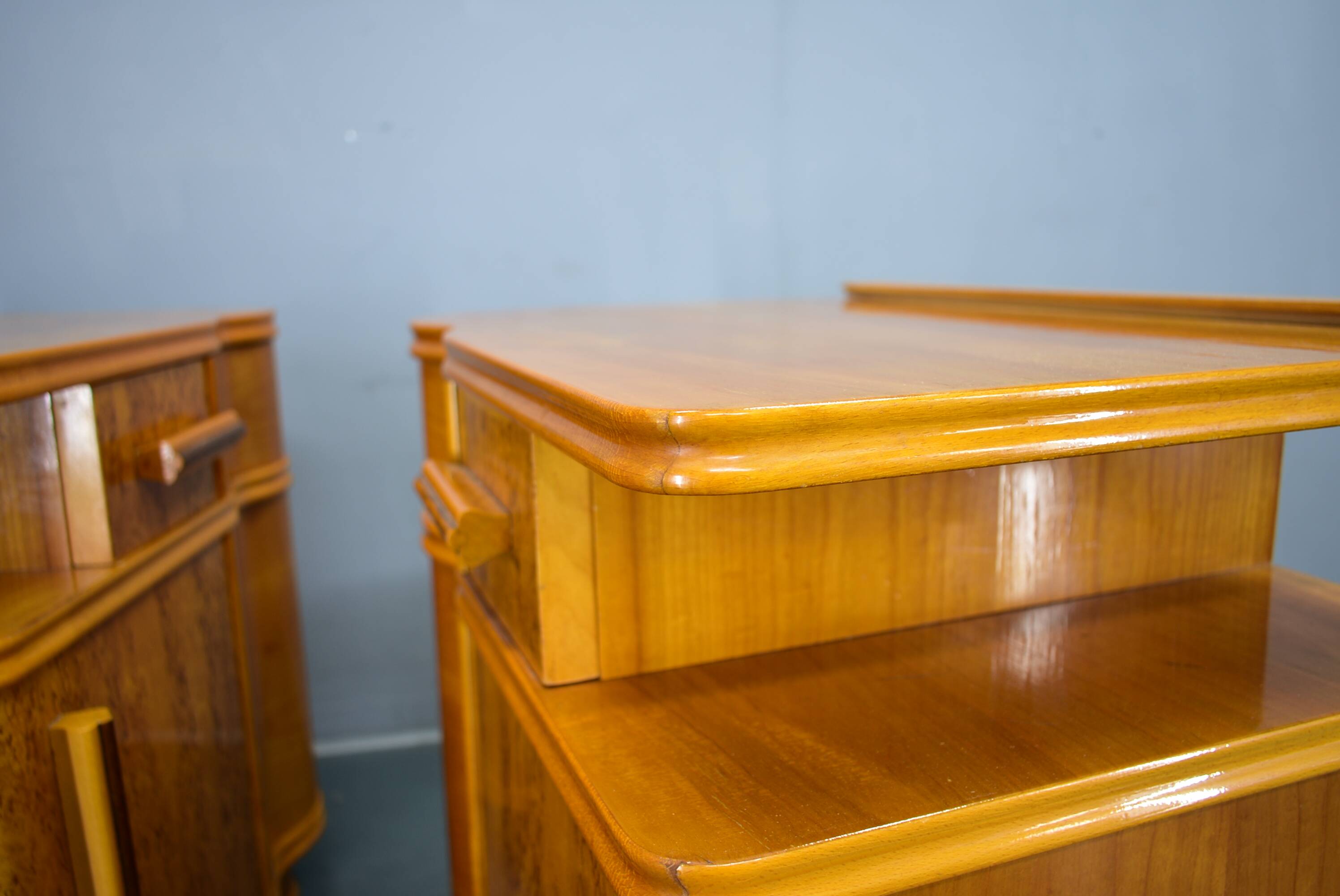 1939s pair of Art Deco bedside tables, Czechoslovakia