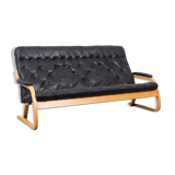Modern Danish patchwork leather sofa sculptural from the 1970s