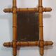 Miroir ancien bambou barbier vintage 35.5 x 42 cm