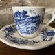 Cup and saucer earthenware Sarreguemines D.V. country décor and blue flowers