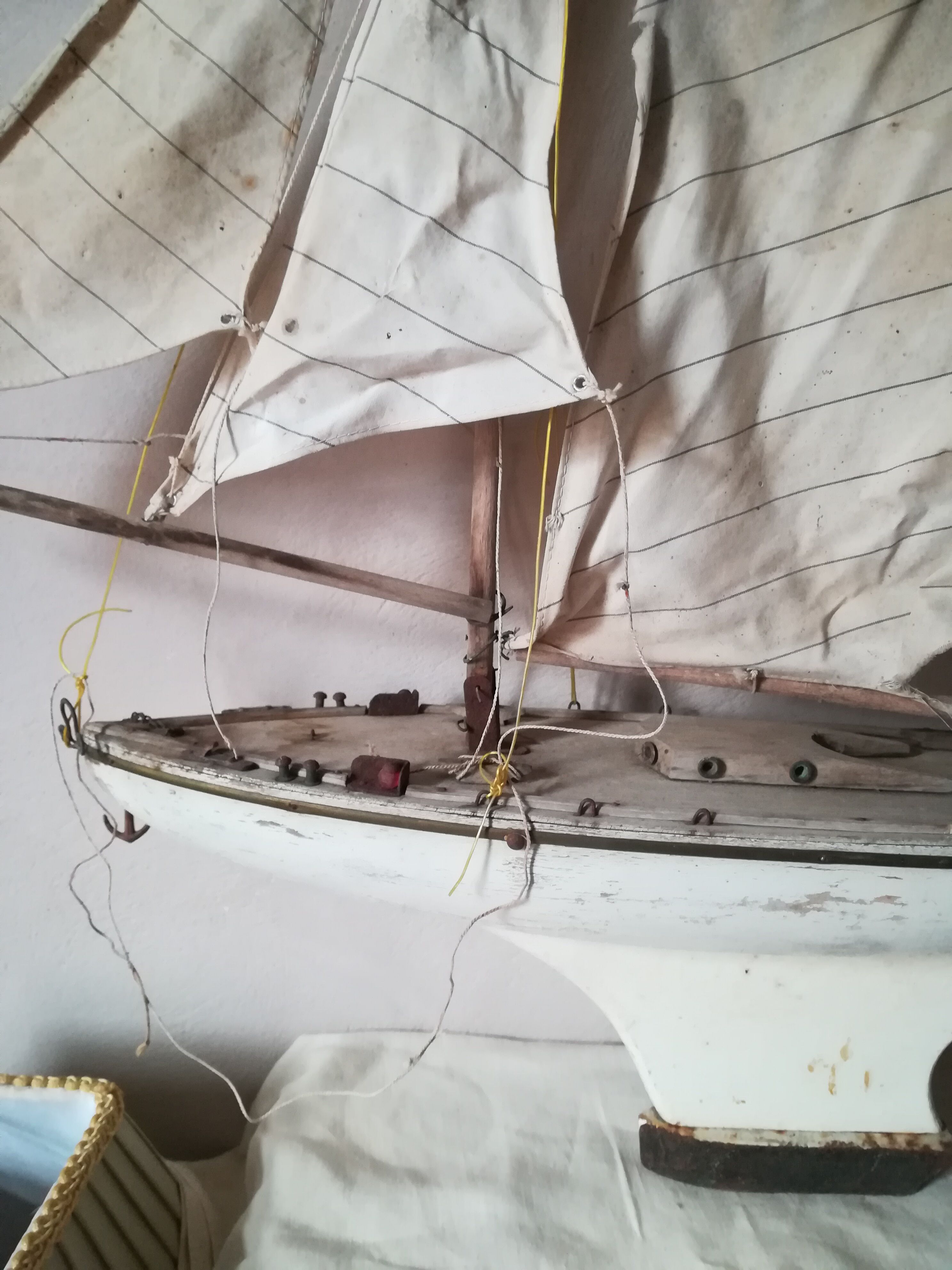 White pool sailboat