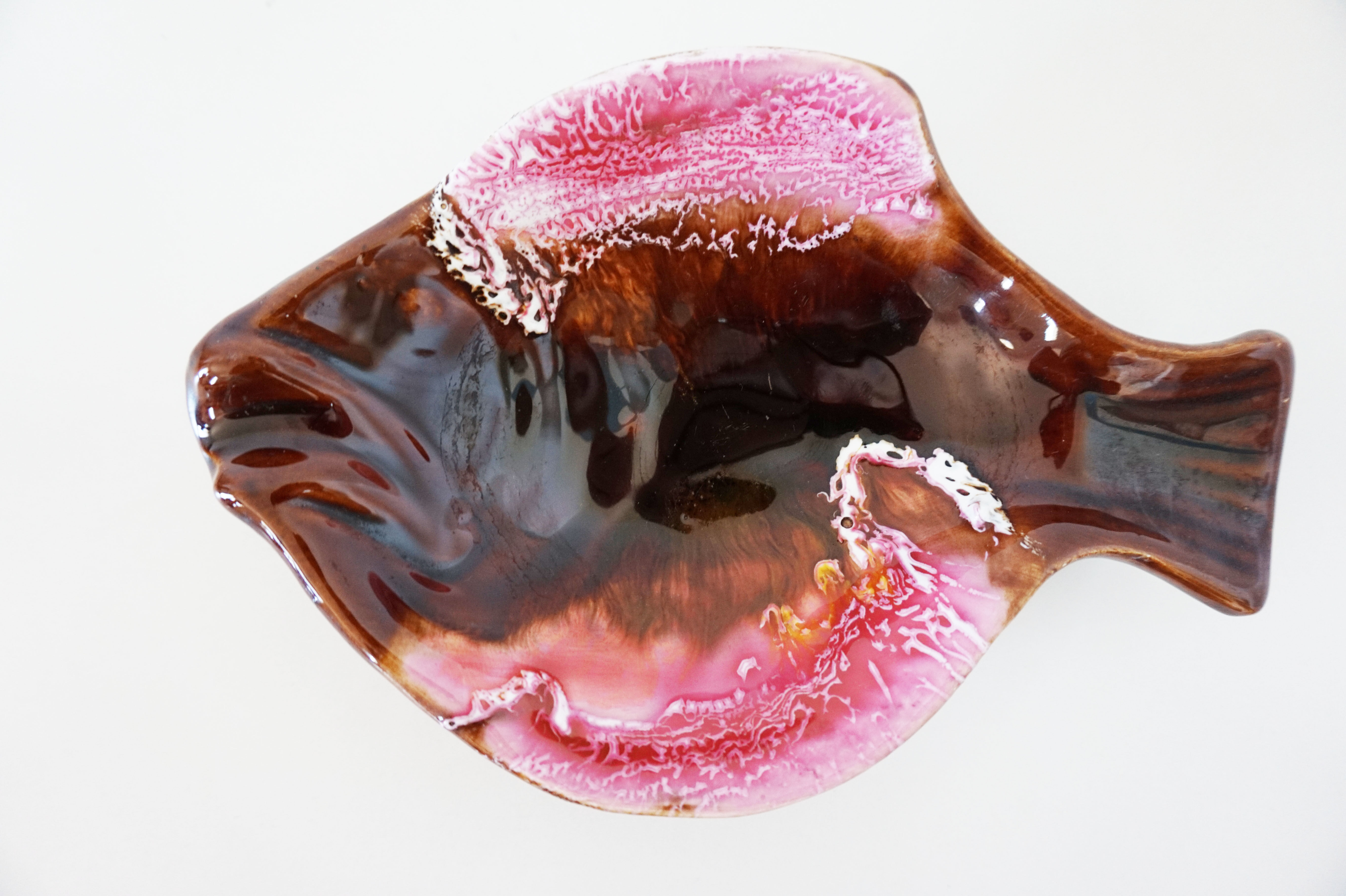 Empty pocket vintage ceramic fish