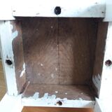 Square workshop stool painted white