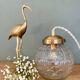 Vintage art deco glass globe portable lamp or table lamp