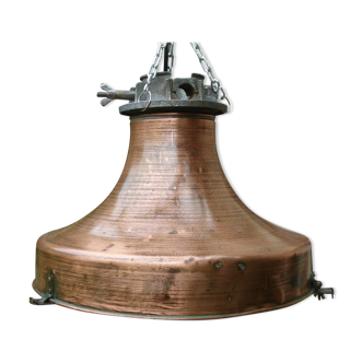 Industrial hanging lamp in copper 1950