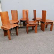 Wooden Chairs attributed to Carlo Scarpa for Gavina, Italy, 1970s, Set of 6
