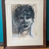 Painting under glass portrait from the 60s