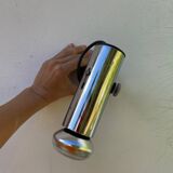 Pair of chrome metal wall lights from the 1970s.