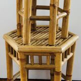 Two rattan side tables