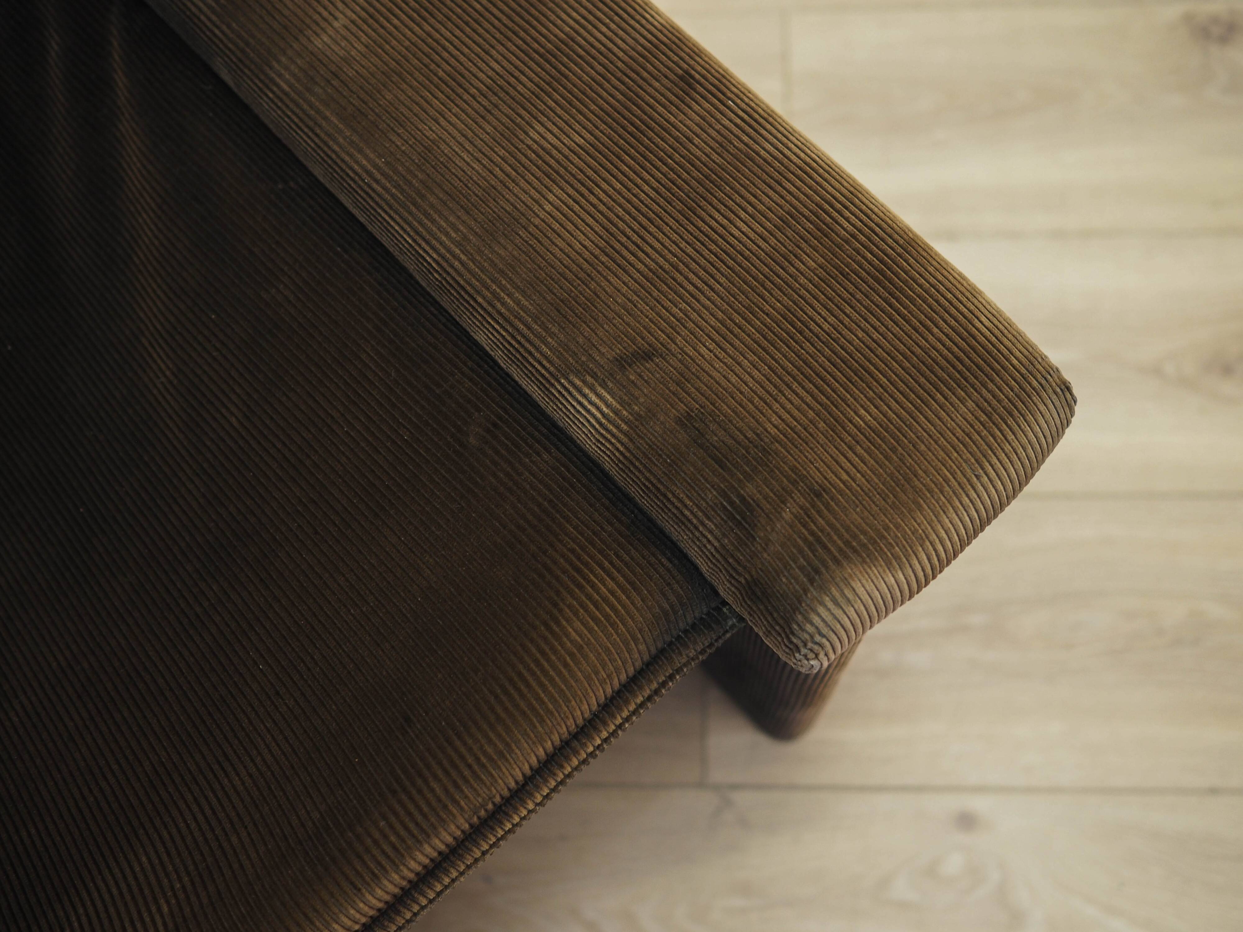 Corduroy armchair, Italian design, 1970s, production: Italy