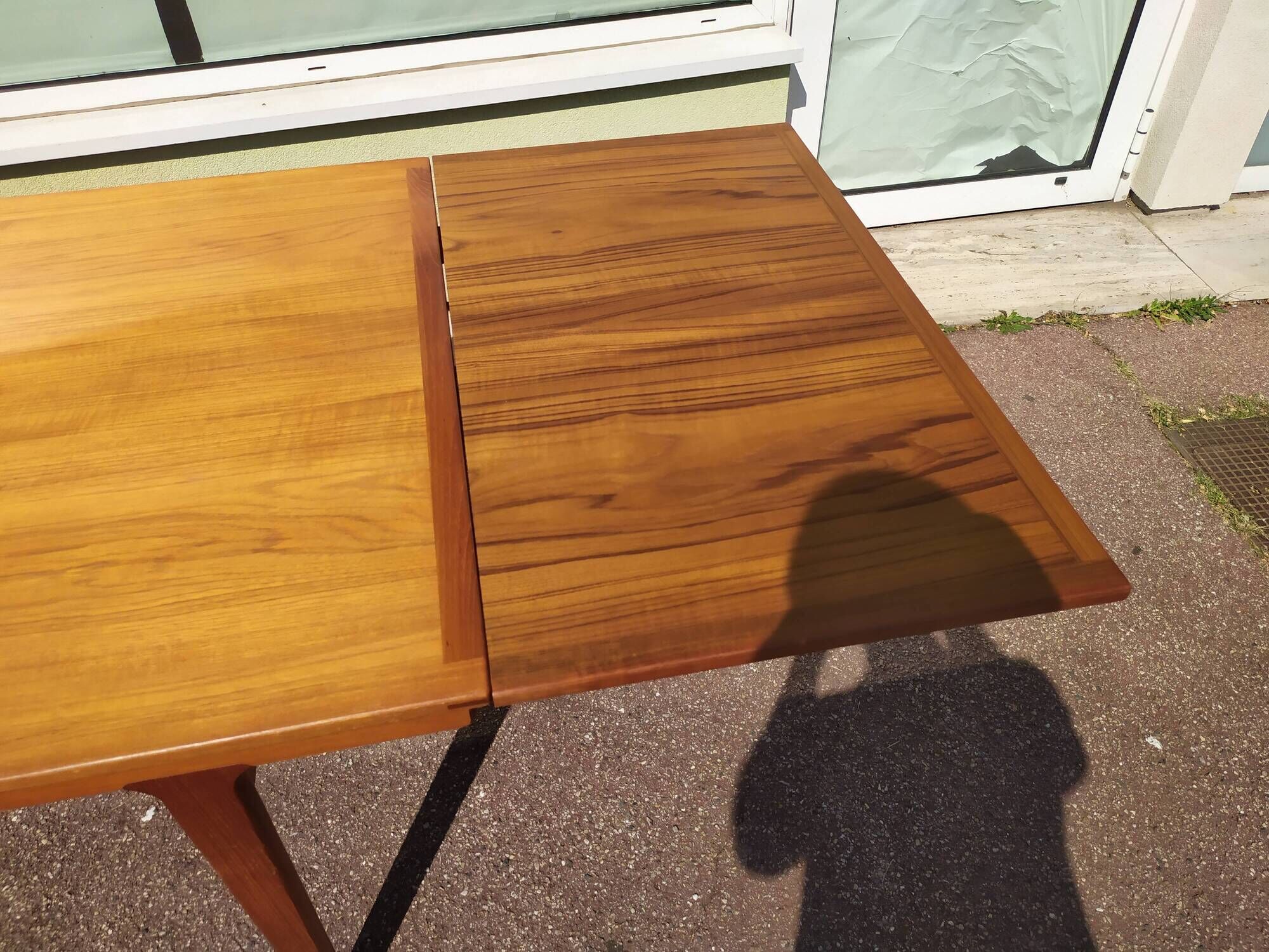 Scandinavian teak dining table with extension 6 to 10 people Henning Kjaernulf
