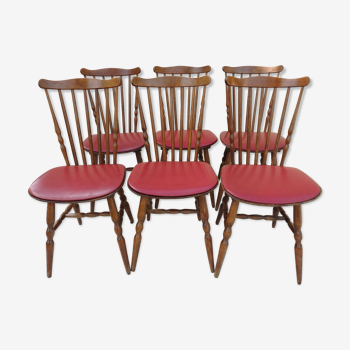 Suite de 6 chaises de bistrot Baumann  Menuet vintage