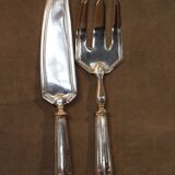Silver metal fish service design 1930-1950