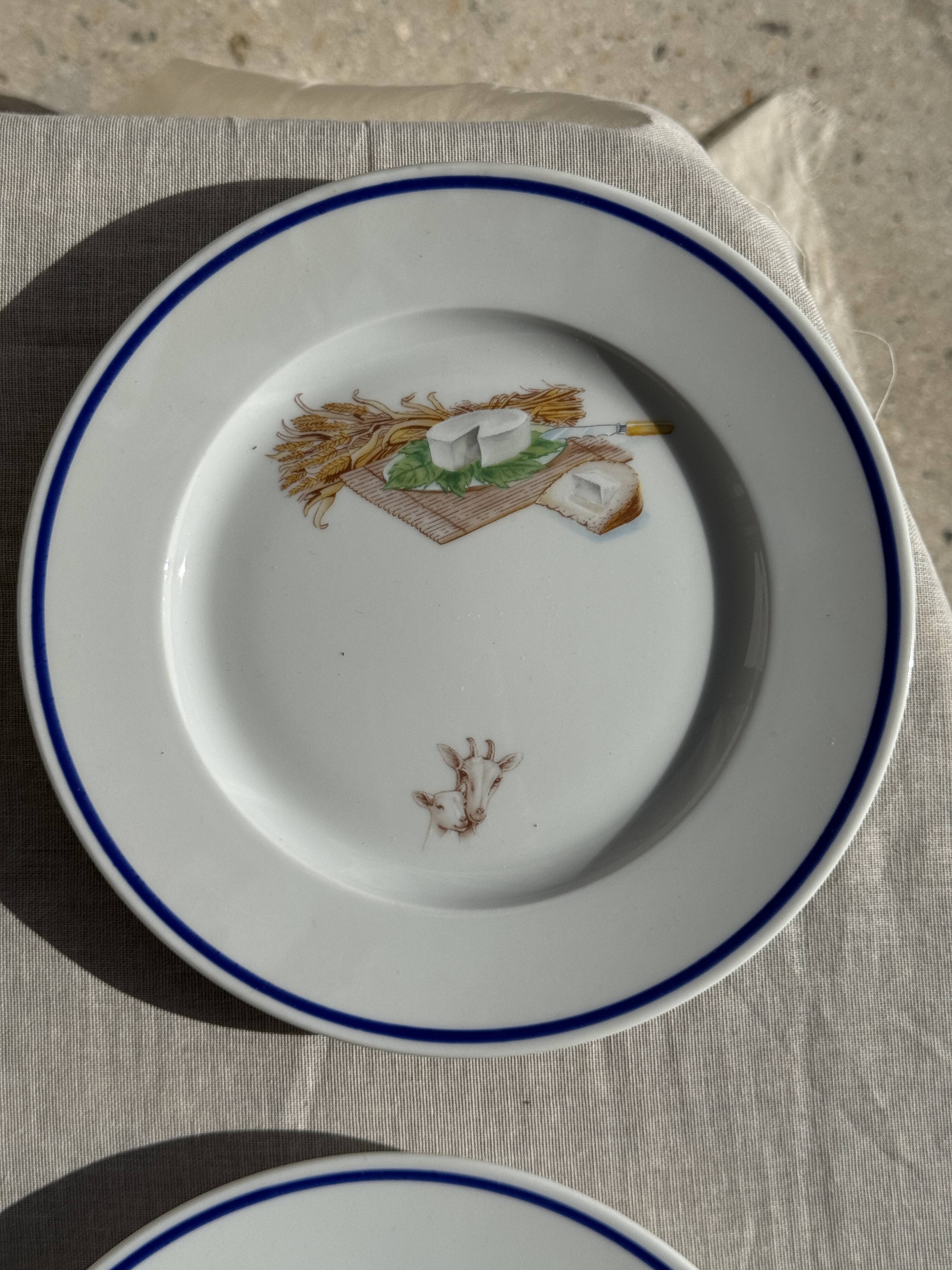 Set of 12 cheese plates France Chavroux 1990s D 21.5