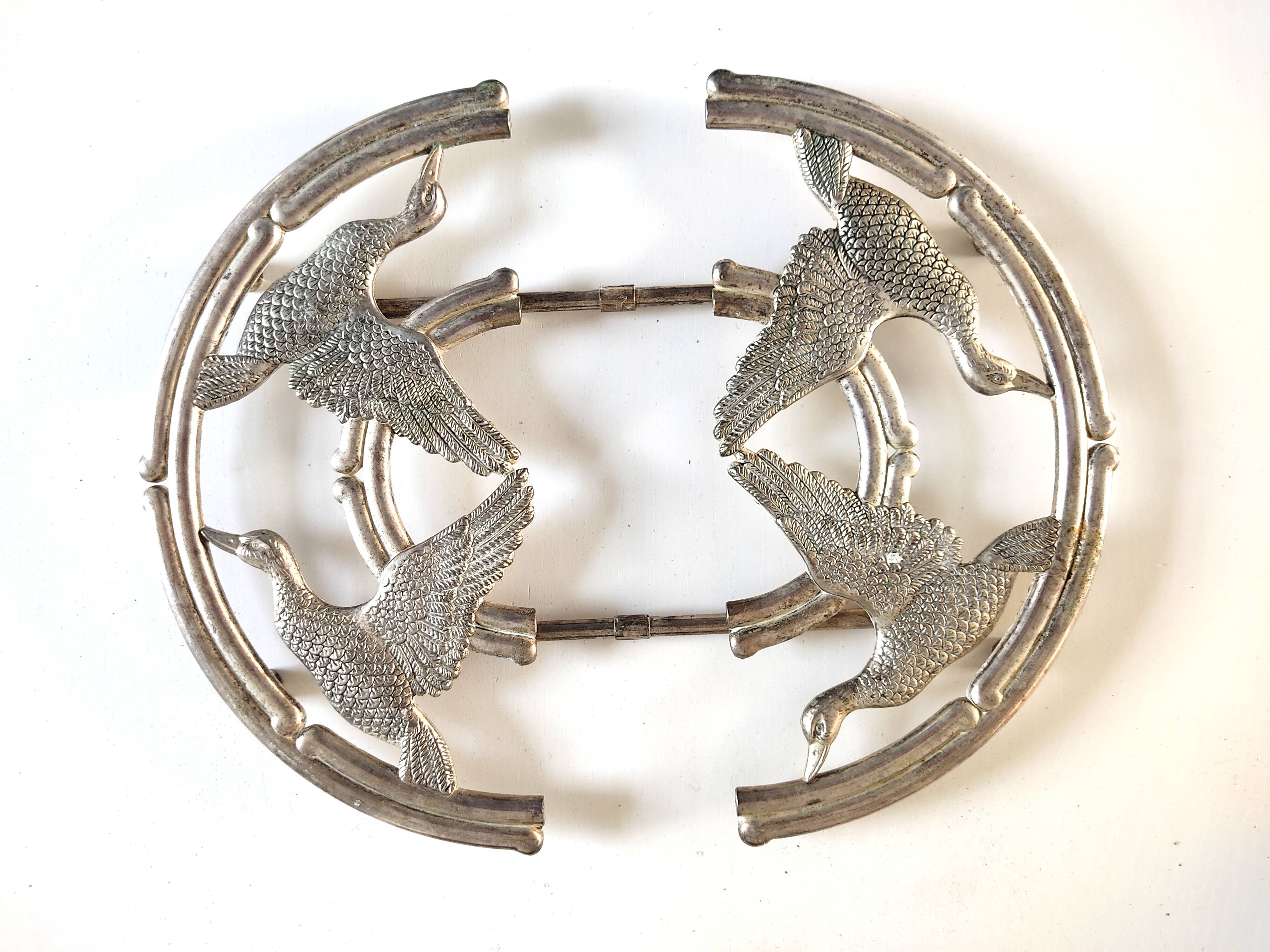 Silea silver metal duck trivet