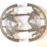 Silea silver metal duck trivet