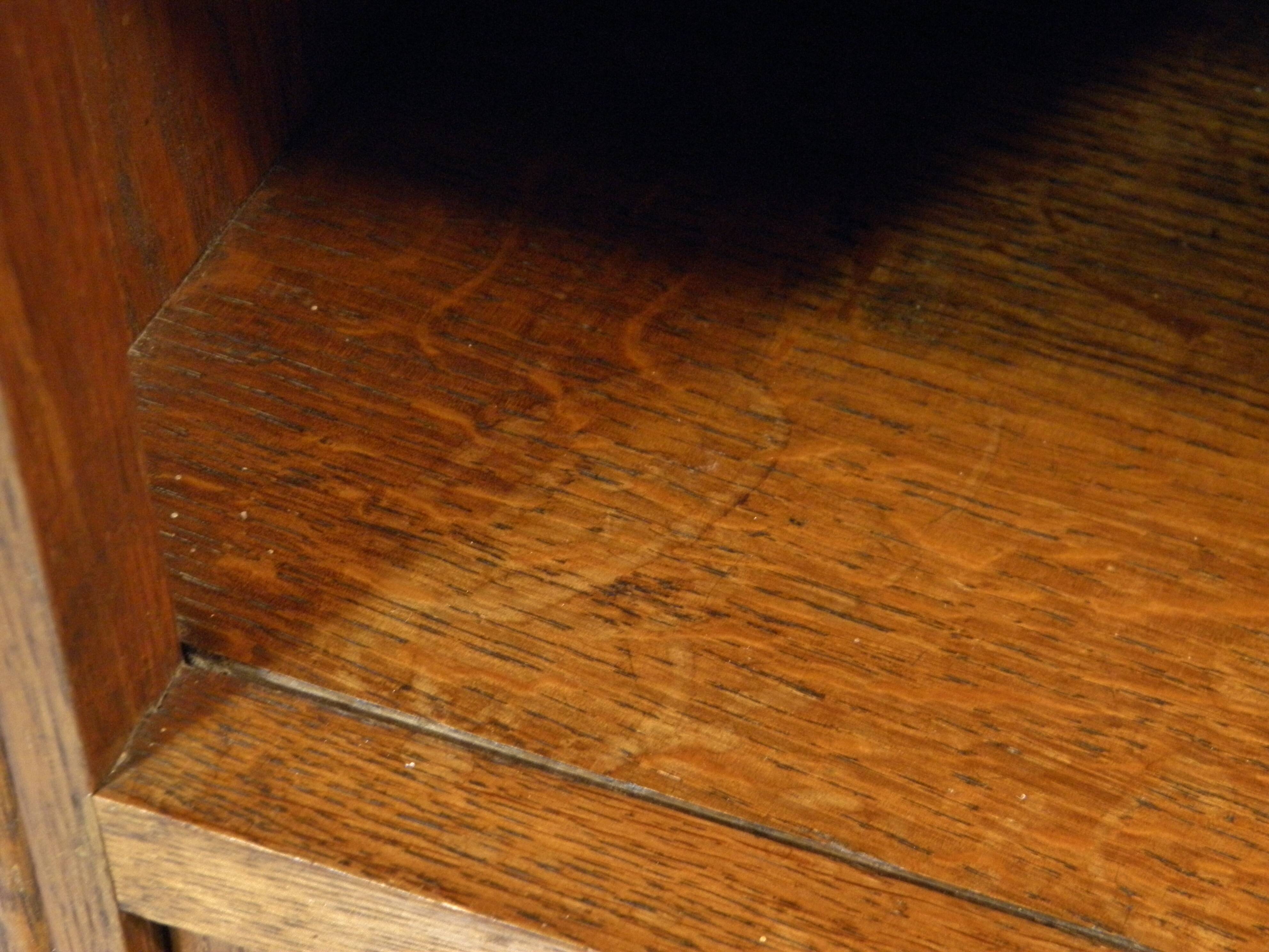 Art Deco oak and marble bedside table