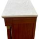 Empire secretary with white marble top in mahogany and brass, 6 drawers.