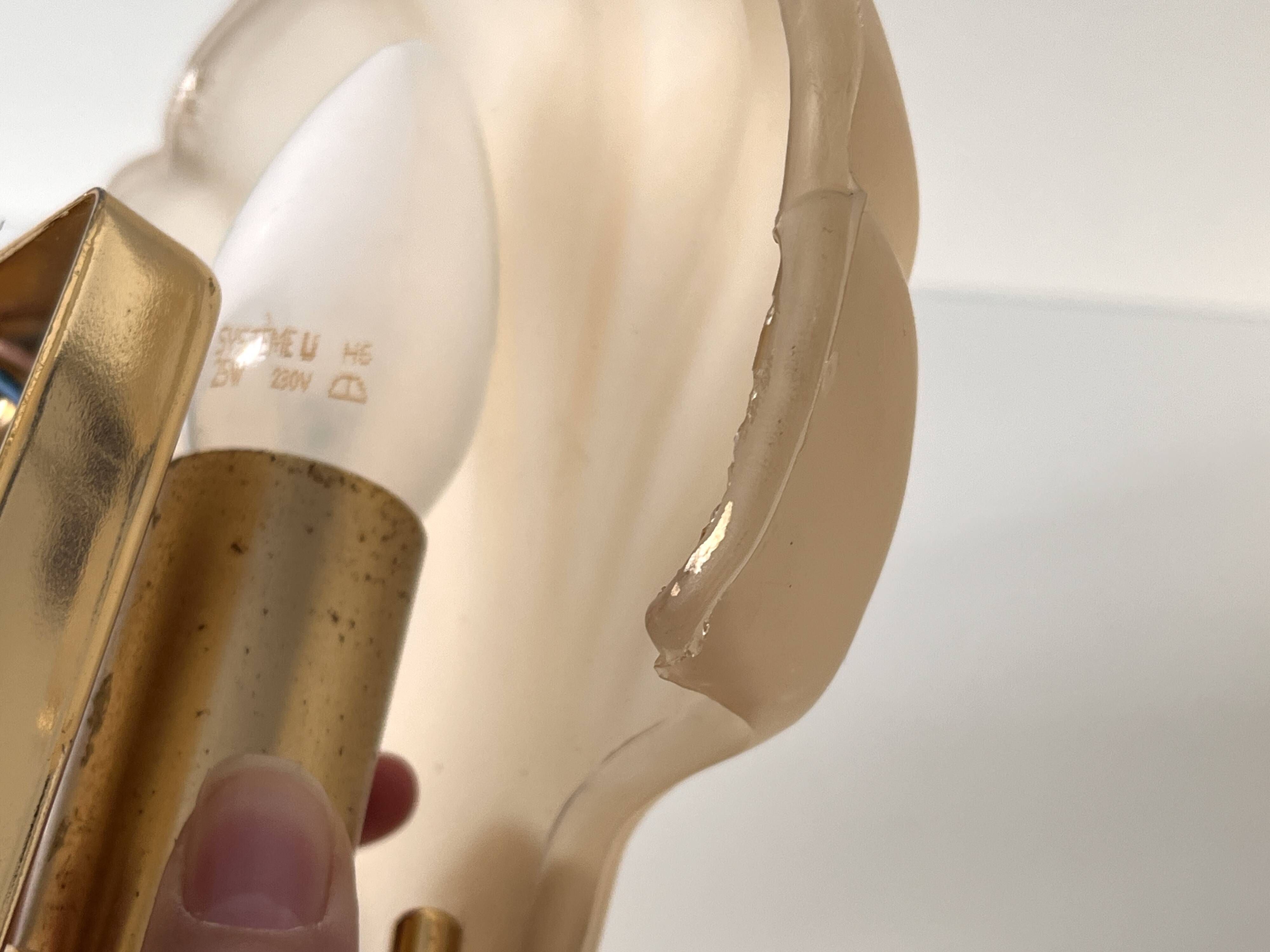 Appliques murales coquillages en verre vintage, lampes style art nouveau