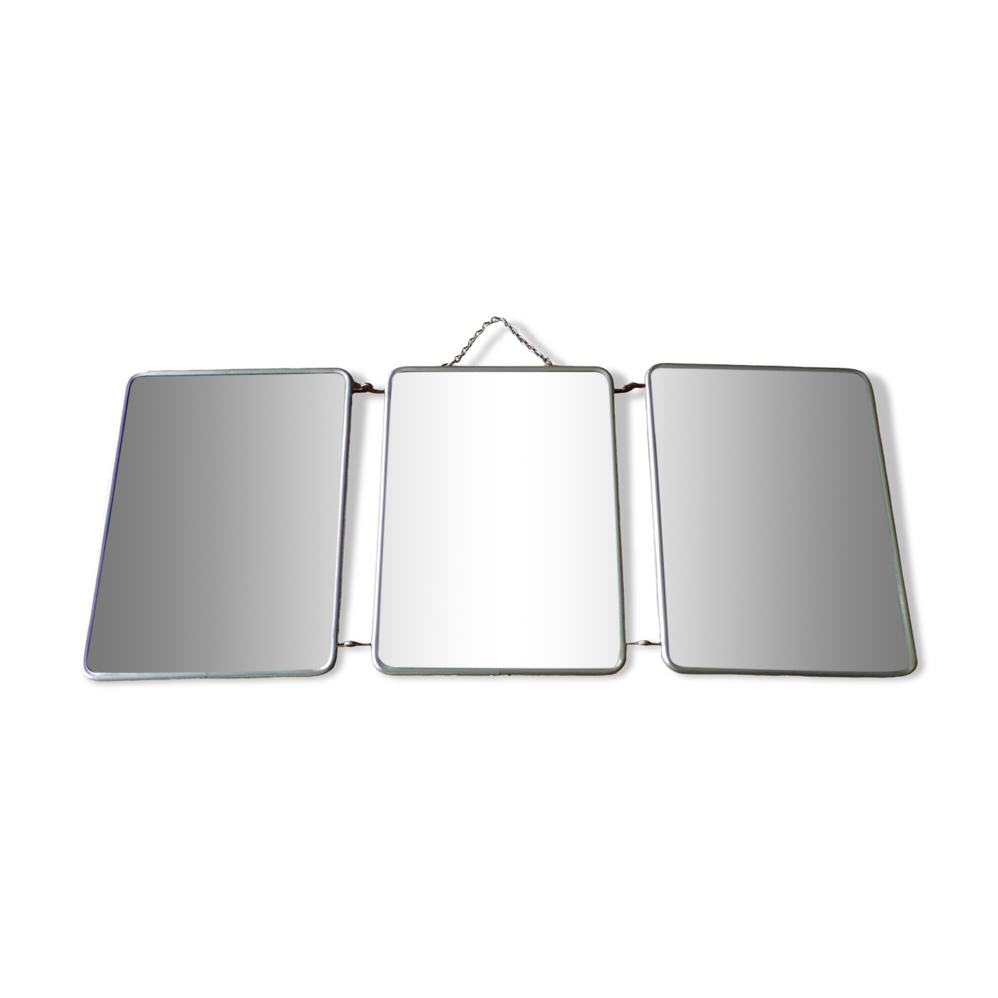 Vintage triptych barber mirror 24X58cm