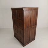 Armoire à archives double en chêne massif – Pays-Bas, 1920–1940