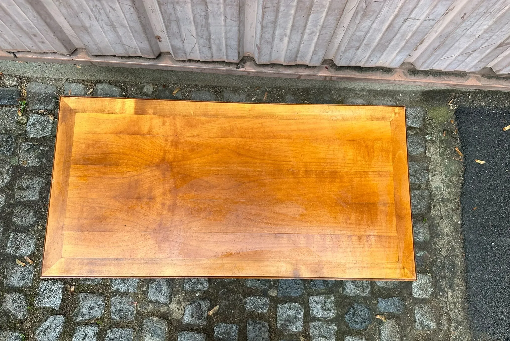 Louis XVI style coffee table in stained cherry wood 95x50cm 1970