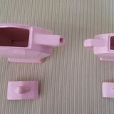 Théière and its pink ceramic sugar maker Art Deco