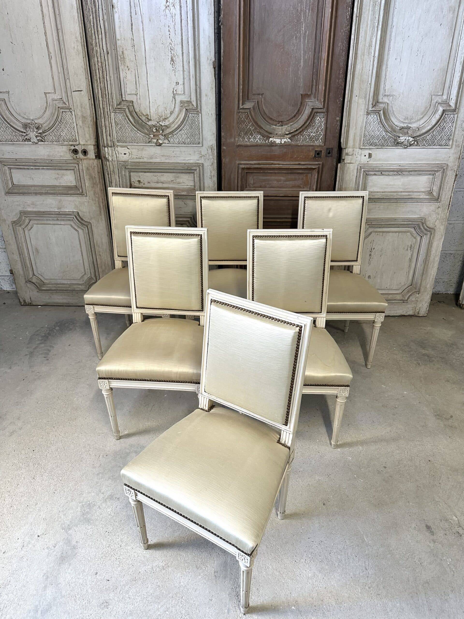 Set of 6 Louis XVI chairs circa 1960