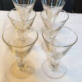 Six art deco glasses