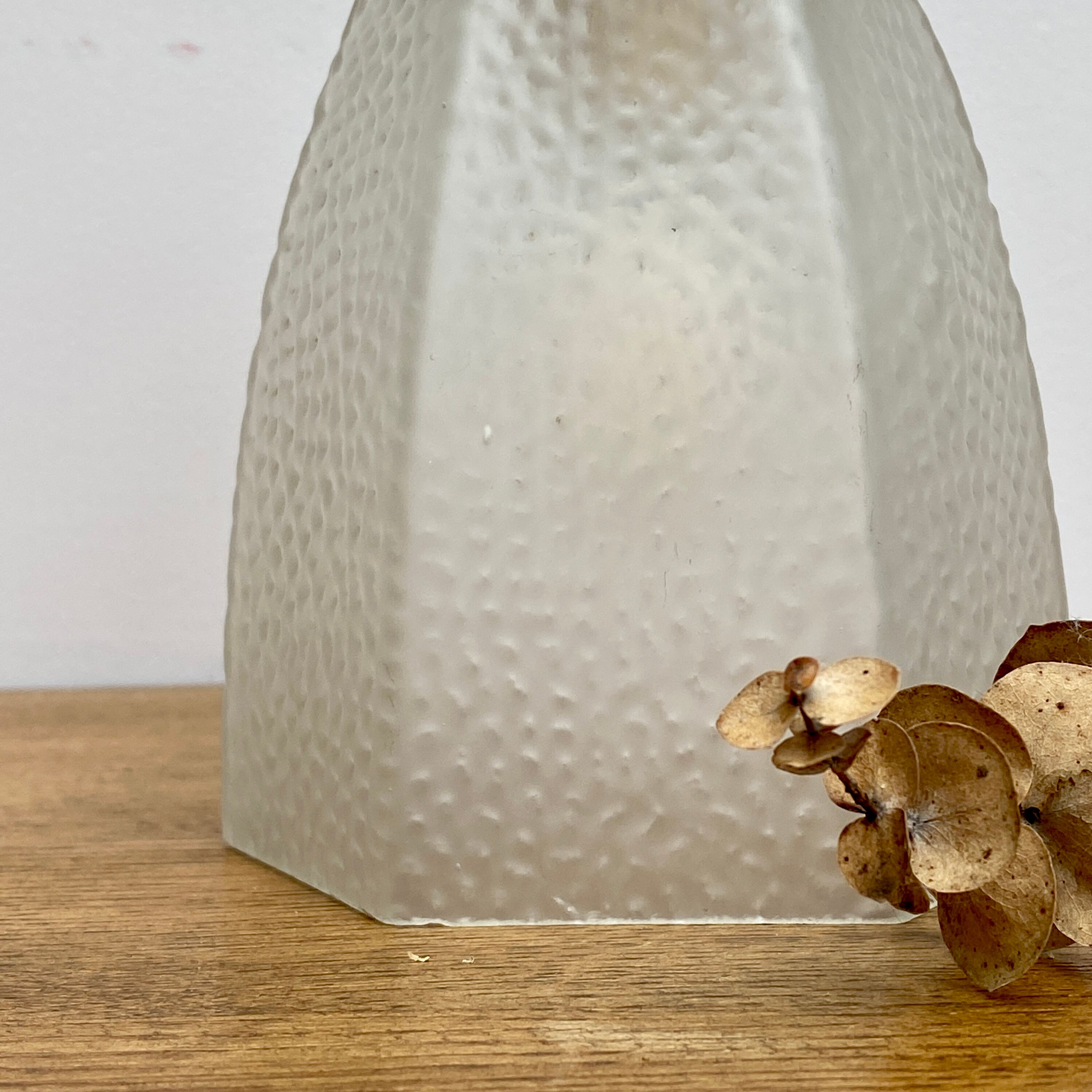 Vintage tulip walker in frosted glass