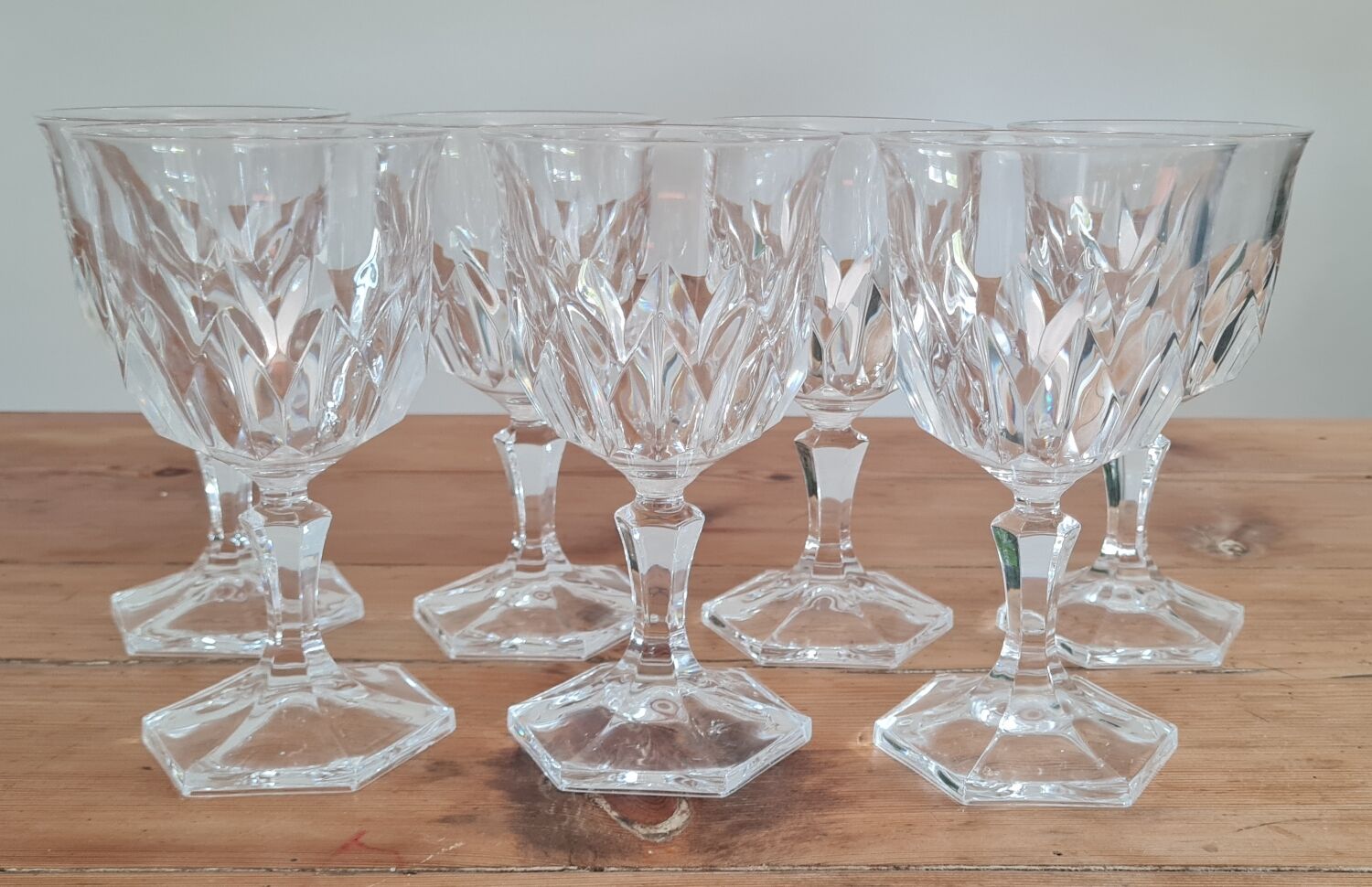 Set de 7 verres en cristal ciselé