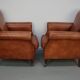 Vintage Dutch Cognac-Coloured Leather Club Chairs, Set of 2