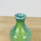 Blue ceramic bottle vase