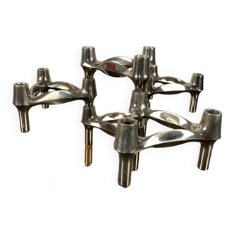 Set of 5 modular candle holders bmf nagel 1970