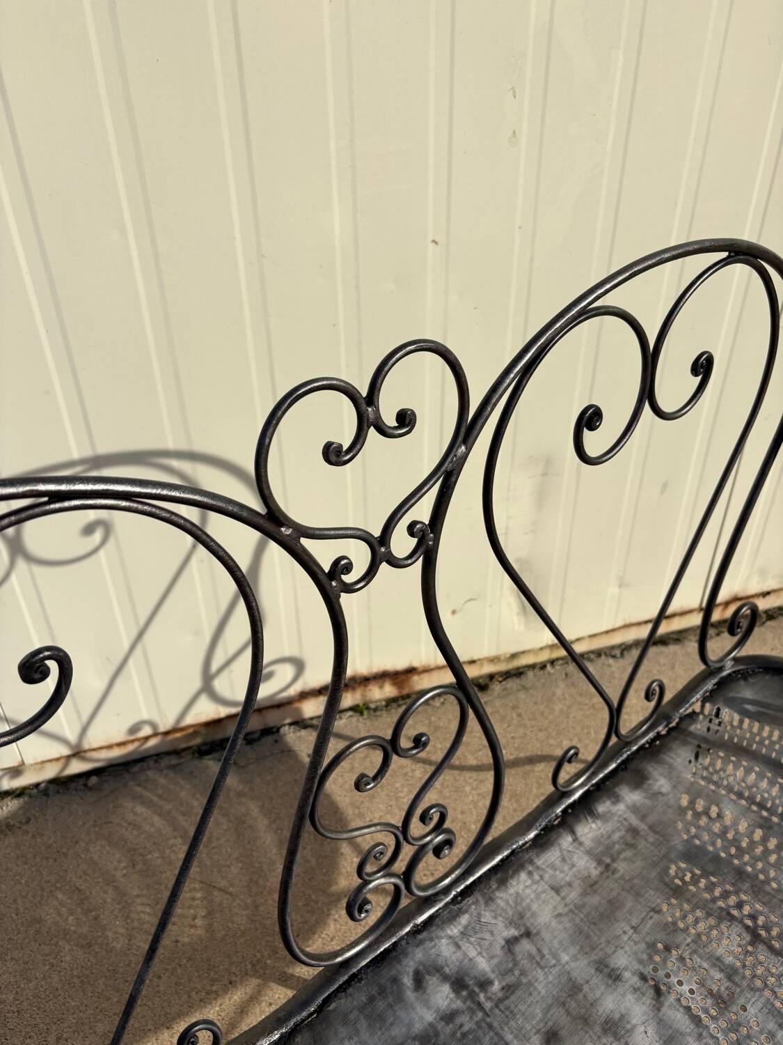 Wrought iron garden bench