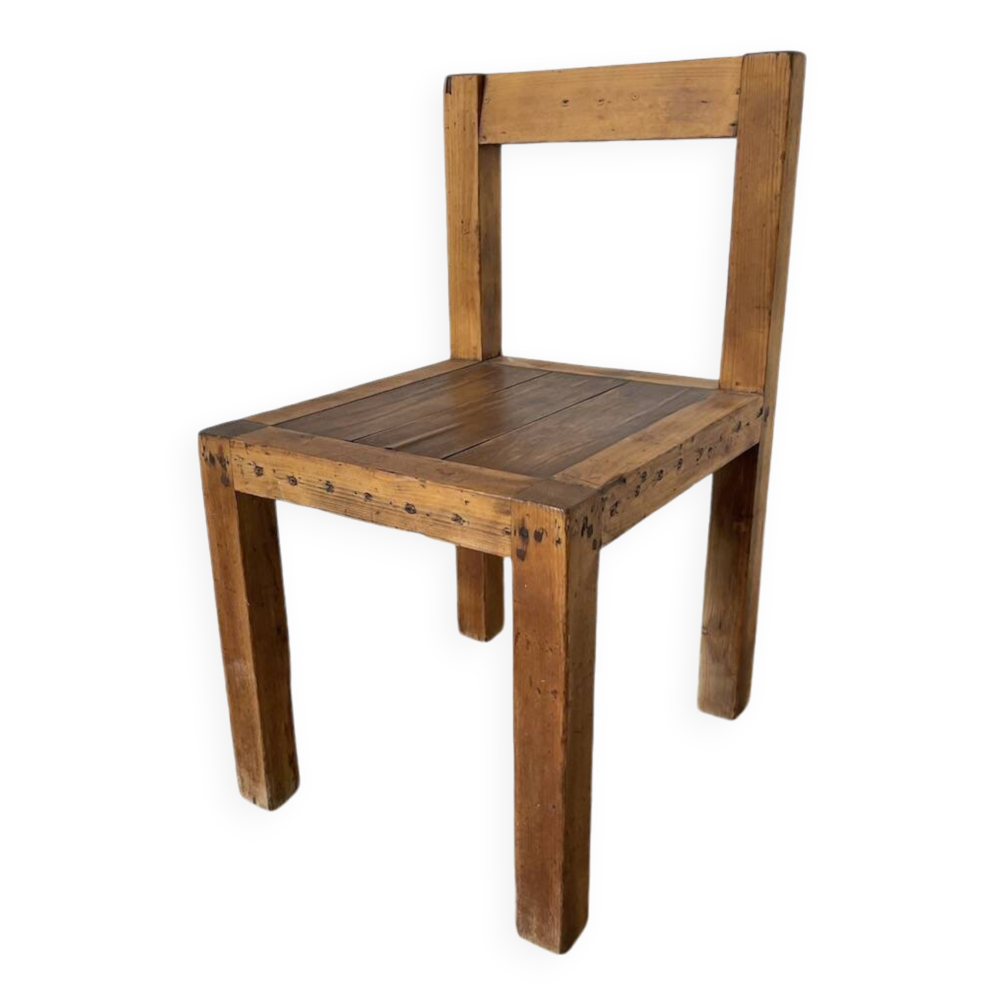 Brutalist pine chair