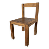 Brutalist pine chair