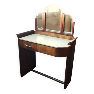 Art Deco dressing table with articulated triptych mirror