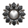 Convex mirror leaves and black flowers golden reflection 20 cm