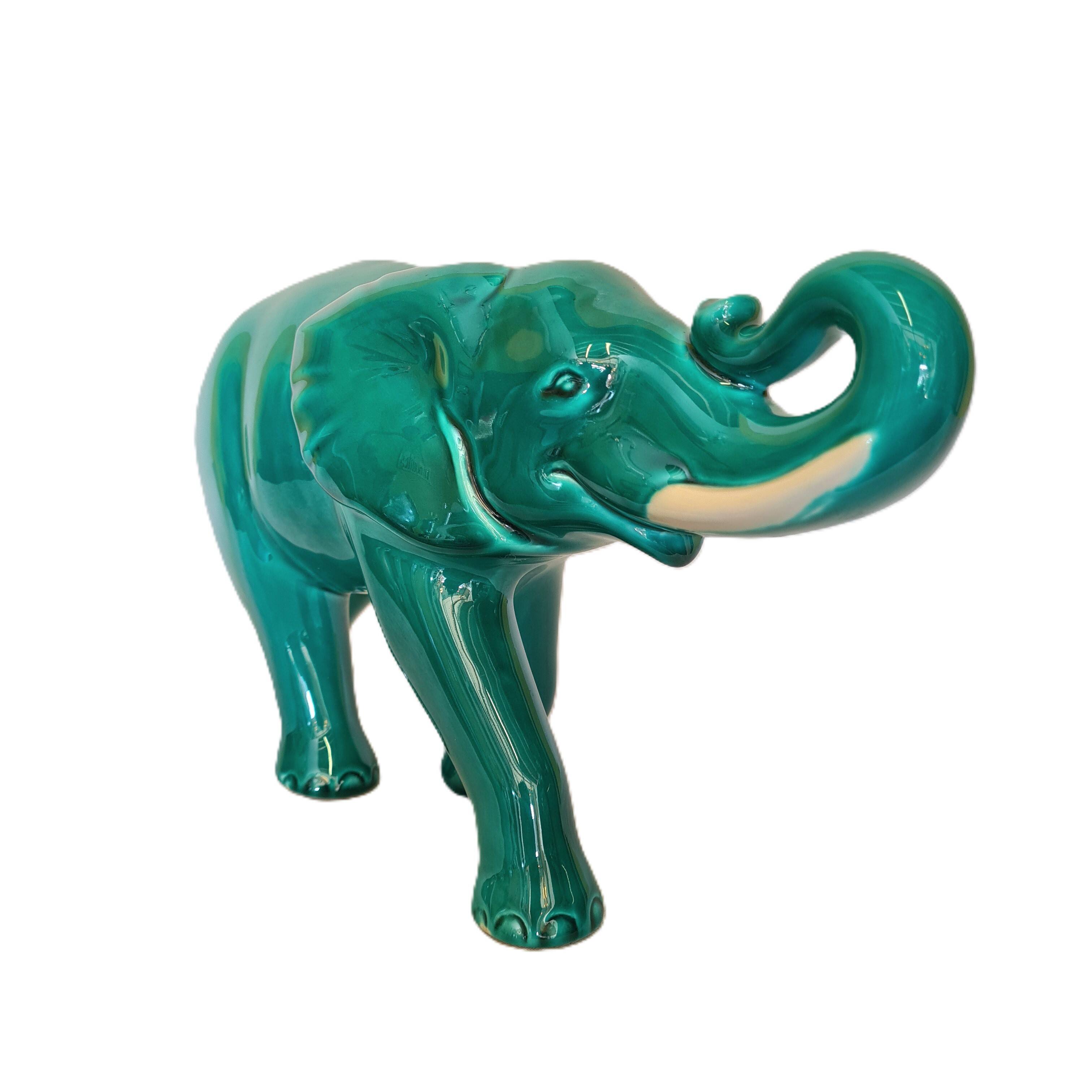 Statue d'éléphant en céramique française, années 1960
