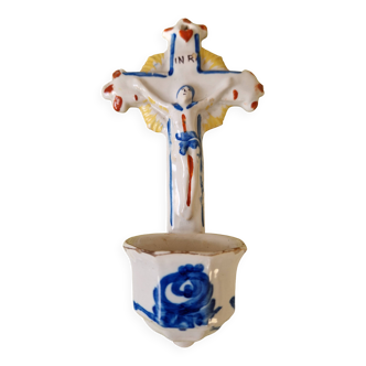 Bénitier faience XIXème siècle