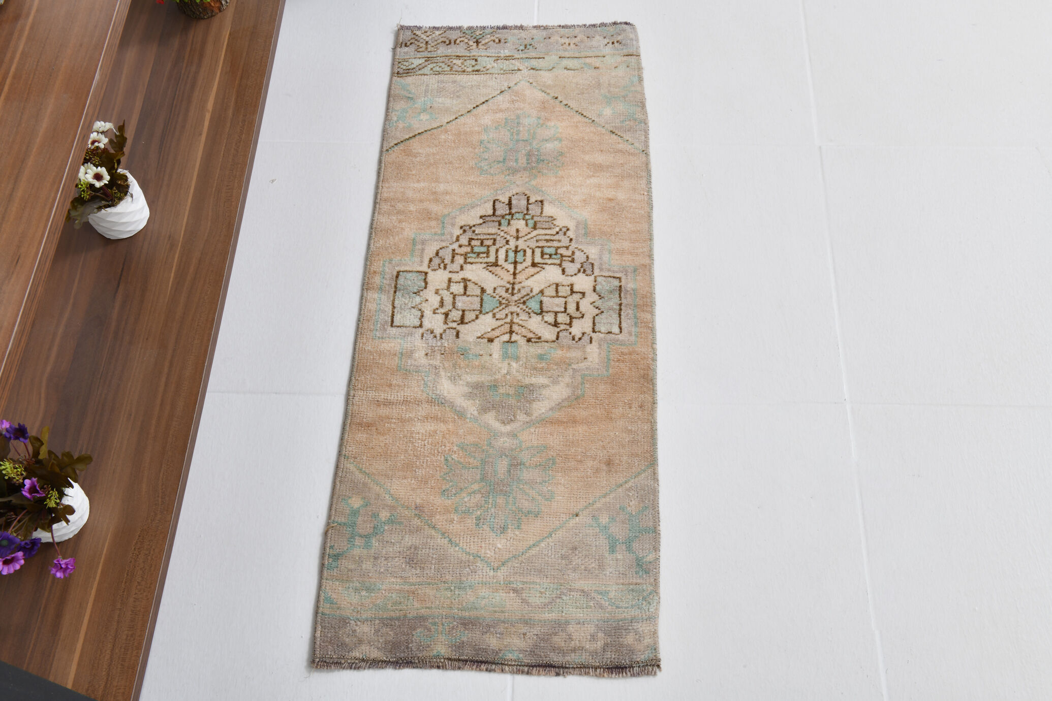 1x3 Oriental Vintage Door Mat Rug, 38x94Cm