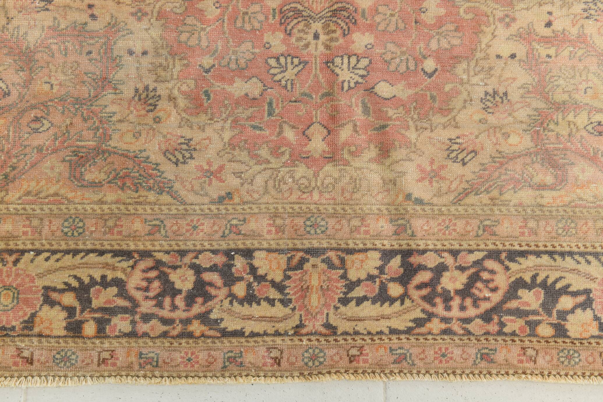 Vintage Pale Red & Pink Persian Rug, 144x216Cm