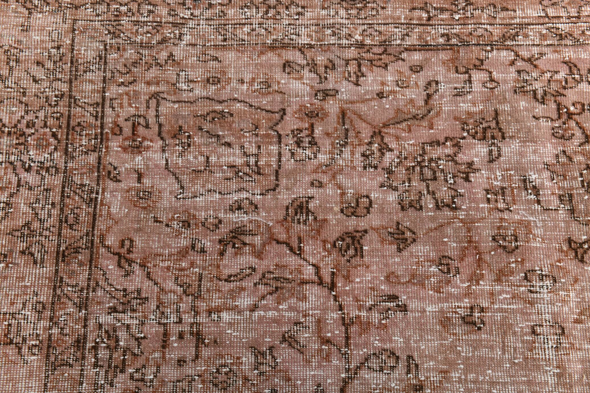 Pink & Brown Large Vintage Rug, 213x325Cm