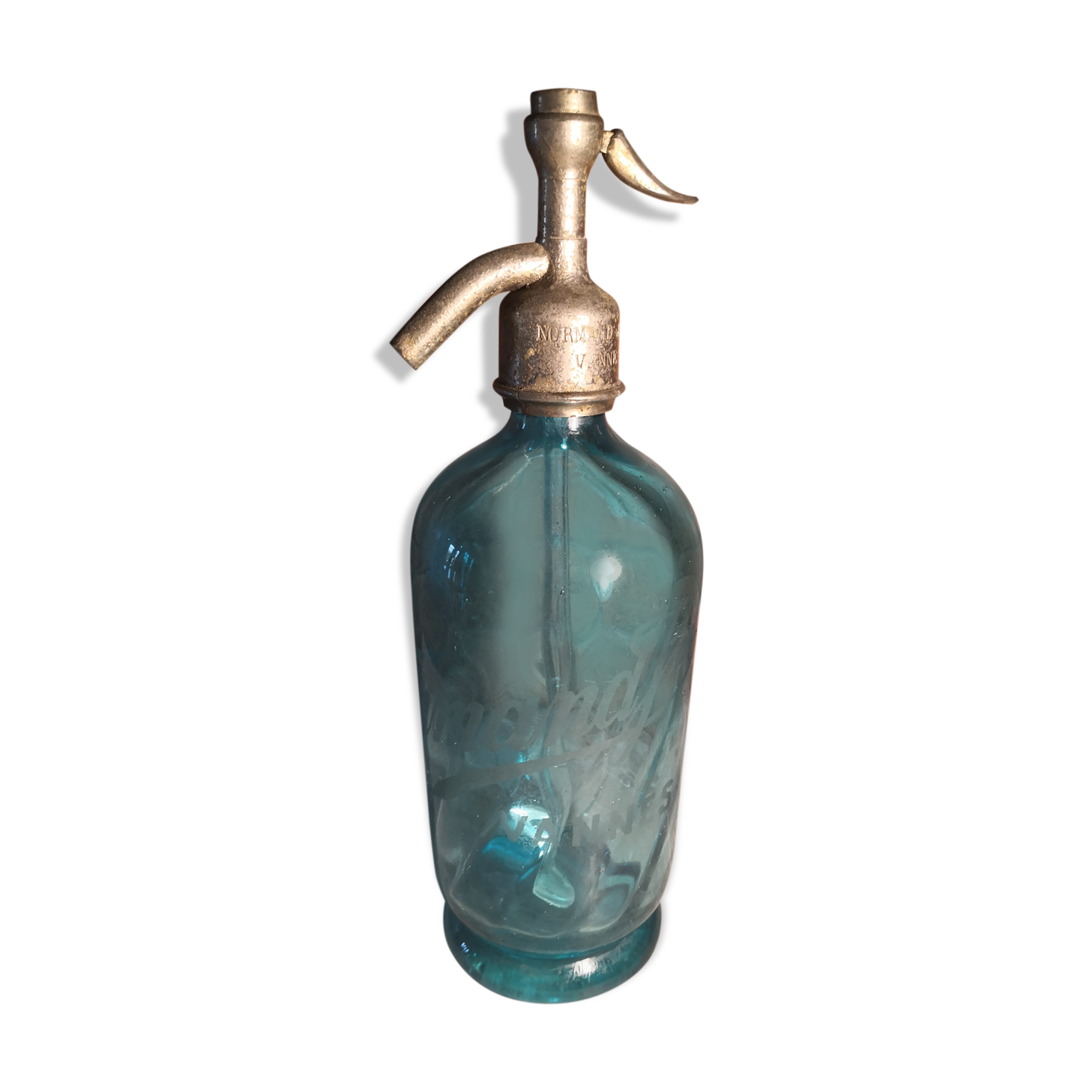 Turquoise blue seltz water siphon