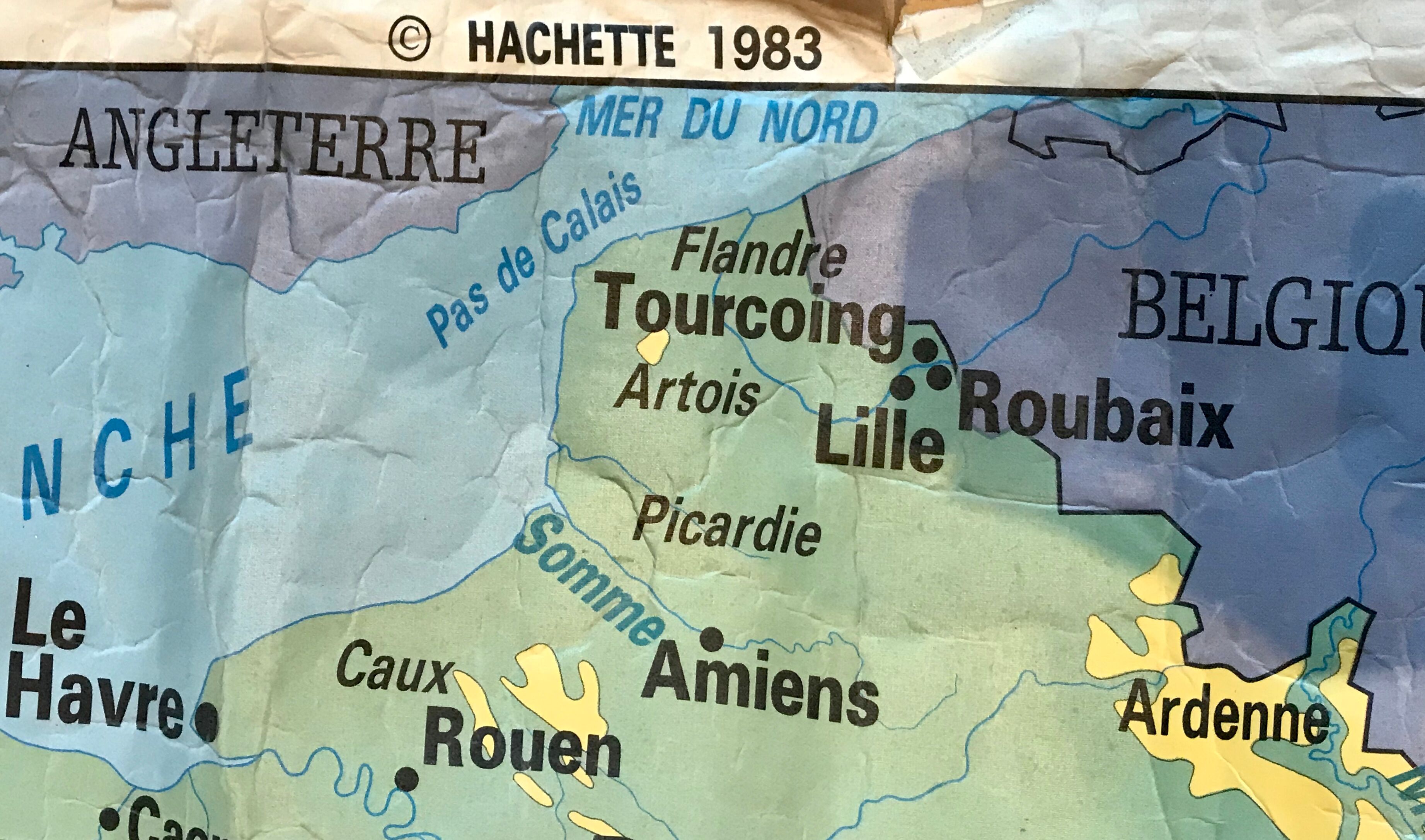 School map of france agriculture & livestock and administrative france 50s-60s