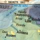 School map of france agriculture & livestock and administrative france 50s-60s