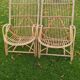 Lot de 2 fauteuils vintage forme corbeille en rotin je