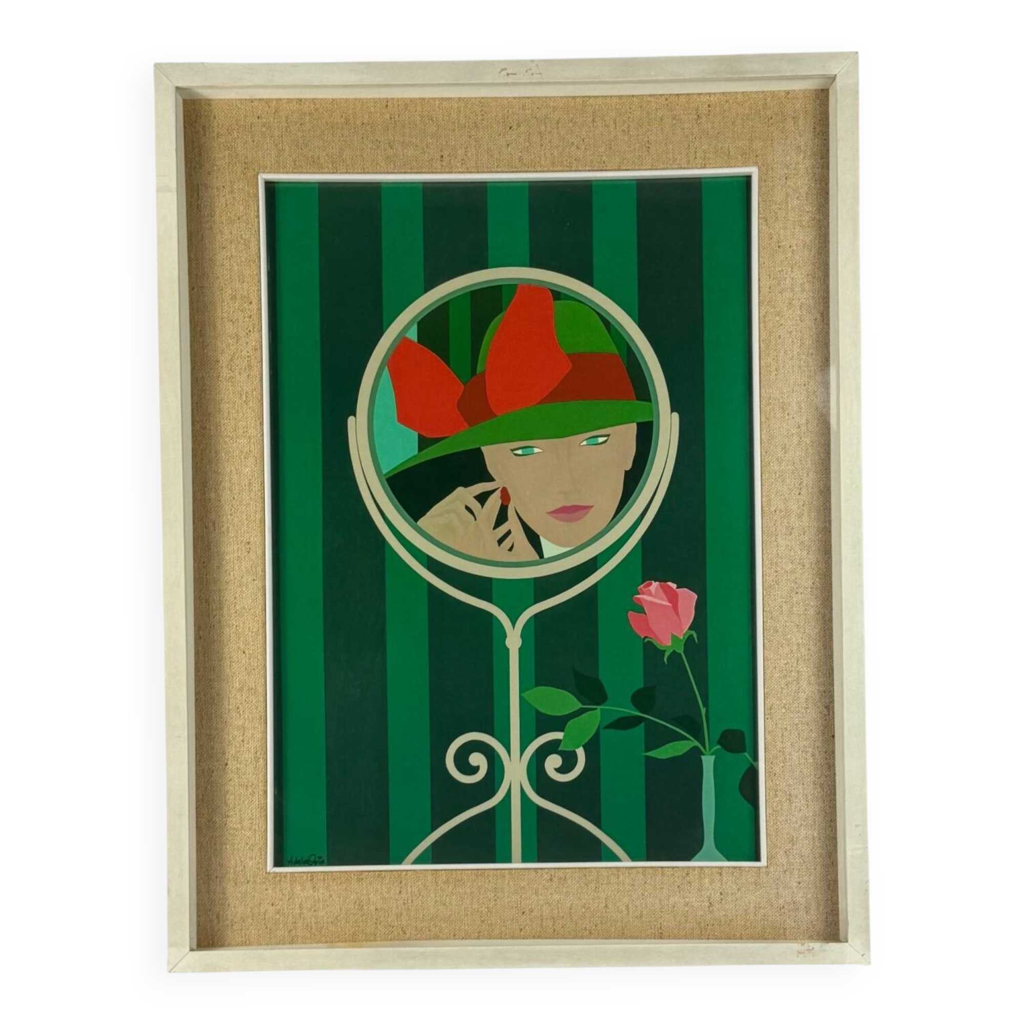 Amleto Dalla Costa, original serigraph framed, Milan Italy 1980s